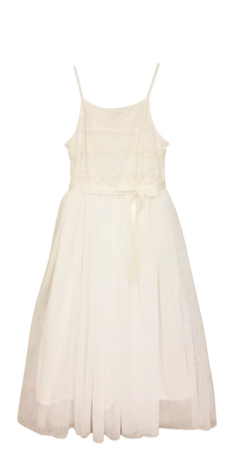 Zunie Girls Size 14 Special Occasion Lace Dress, Ivory