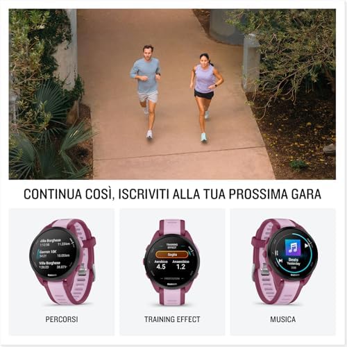 Forerunner 165 Music, 43mm, Smartwatch GPS per la Corsa, Aqua