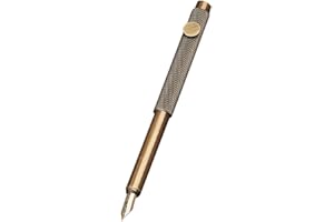 Generic Brass Compact Fountain Pen 0.5mm Fine Tip Refillable Calligraphy Beginner Writing Pen for School