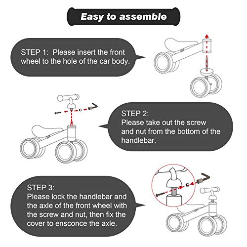 Timy Baby Balance Bike for 1 Year Old Kids Riding Toys for 10-24 Months Toddler No Pedal 4 Wheels Boy Girl First Birthday Gift
