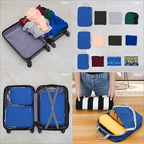 Gonex Compression Packing Cubes,3pcs L+M+S Expandable StorageTravel Bags Luggage Organizers(Deep Blue) 4 Gonex Compression Packing Cubes,3pcs L+M+S Expandable StorageTravel Bags Luggage Organizers(Deep Blue)