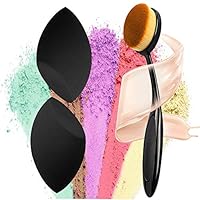 materasu non-latex makeup super soft 2pcs black sponge set blender BB cream,liquid with toothbrush foundation under 5 dollars