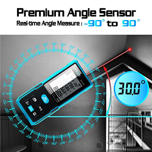 Rechargeable Laser Meter,VYTOOV Laser Tape Measure Electronic Angle Sensor Data Storage with Target Plate&Enhancing Glasses with Pythagorean Mode, Measure Distance, Area, Volume Calculation(164FT/50M) - Thumbnail 4