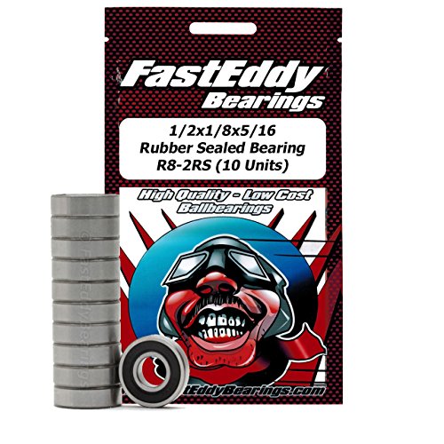 1/2x1 1/8x5/16 Rubber Sealed Ball Bearings R8-2RS (10 Units)