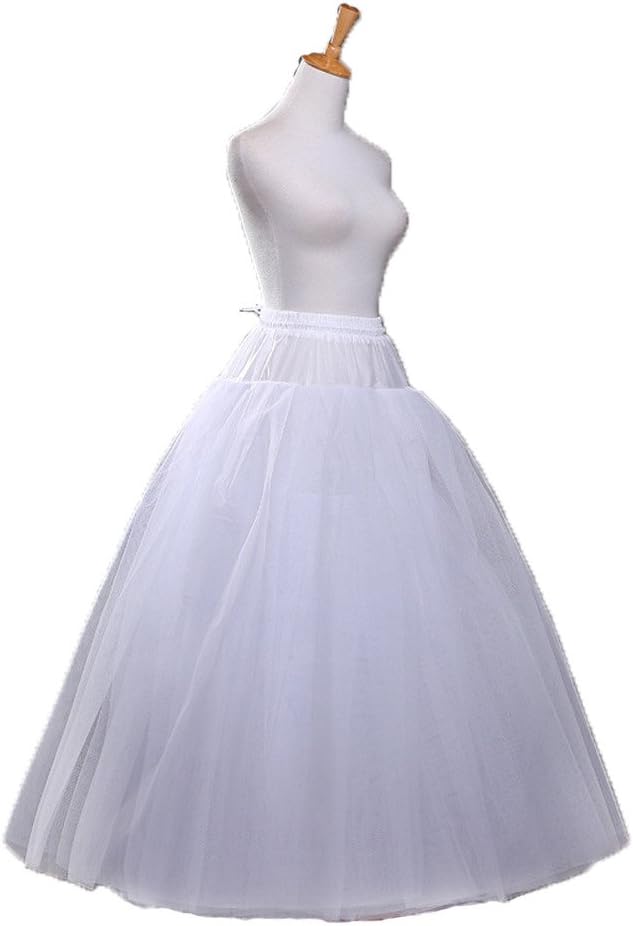 Dresstail Women's Bridal Hoopless Petticoat Tulle Wedding Slip Crinoline