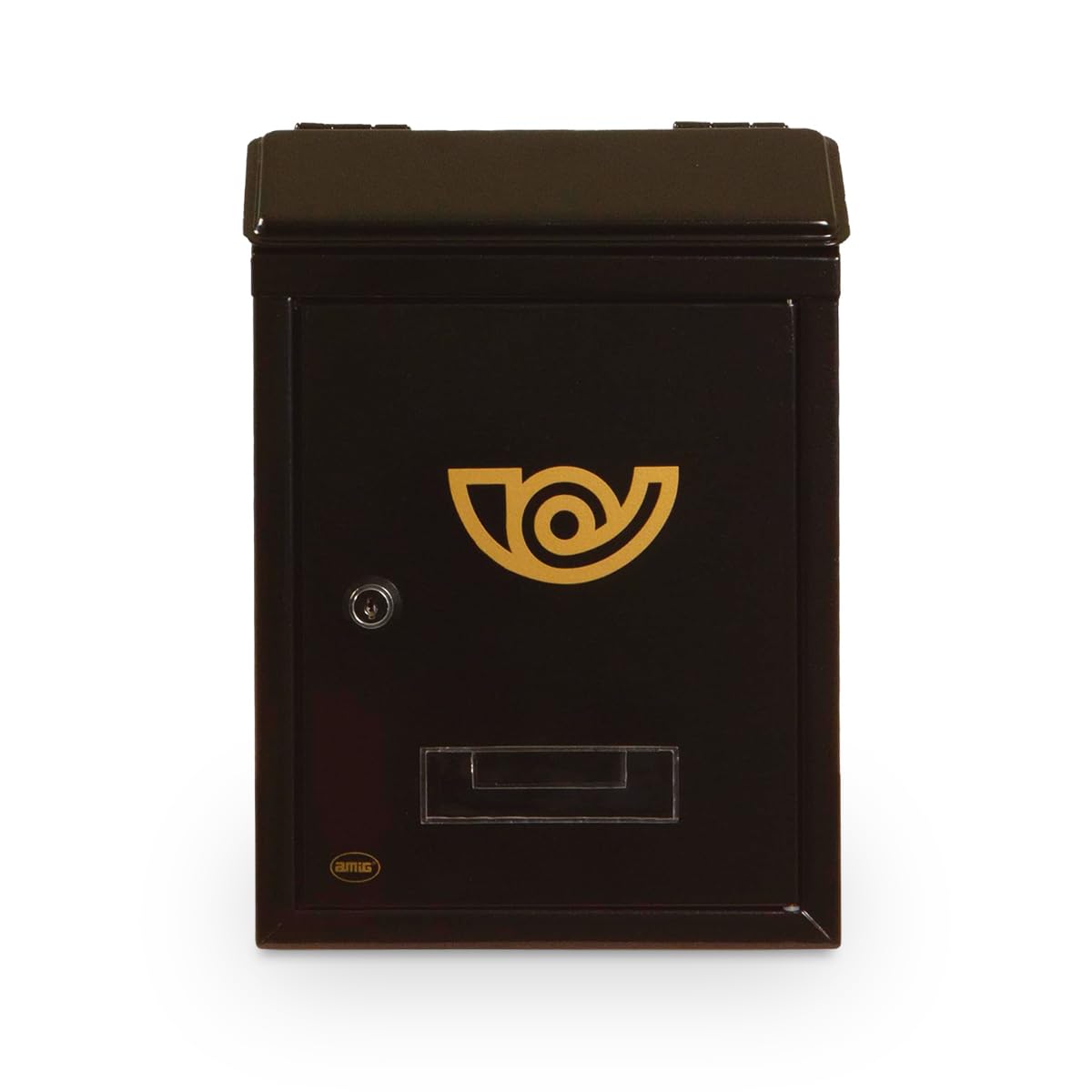 Amig - Mini Outdoor Mailbox | Postal Locker for Walls, Walls or Gates | Made of Steel | Colour Black | Measures 29.5 x 21 x 6 cm | Small Format