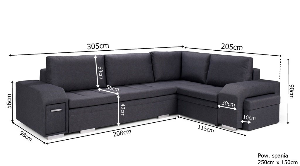 Ye Perfect Choice Corner Sofa Bed Ayla Sleeping Function 2