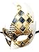 Coolwife Men's Masquerade Mask Vintage Venetian Checkered Musical Party Mardi Gras Mask (C Gold/Black)
