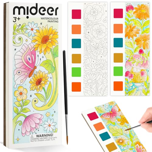 JCREN Watercolor Painting Books, Pocket Watercolor Painting Coloring Kit, Paint with Water Bookmarks Travel Activity Party Favors for Kids Toddlers Gifts for Boys and Girls