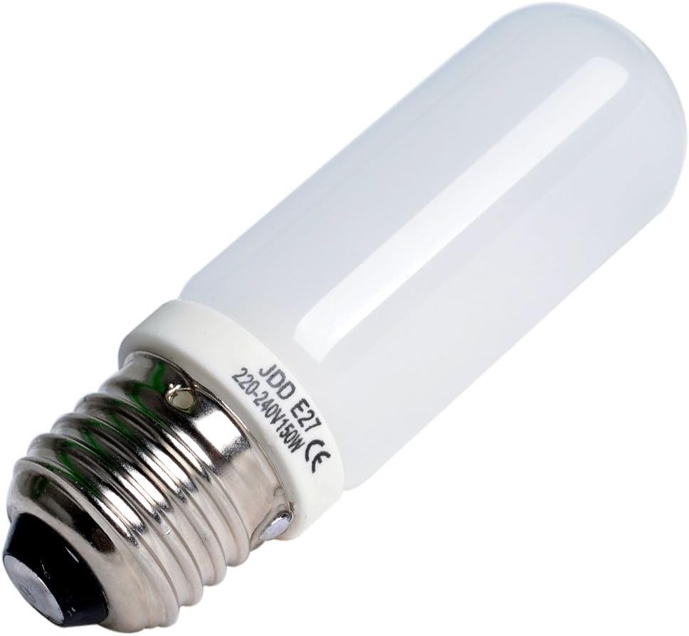 PhotoGeeks JDD Halogen Modelling Lamp for Flash | E27 Fit | Available in 75w, 150w and 250w | Replacement Bulb for Monolight Strobe ES Screw Fit (150w Modelling Bulb (E27))