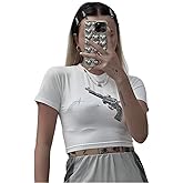 Y2k Baby Tees Crop Top for Women Girls Summer Aesthetic Graphic Short Sleeve T-Shirt