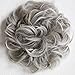 CAISHA Hairpiece Hair Wrap Heat-resistant Synthetic Fibres Curly Messy Updo Gray Mix HW31