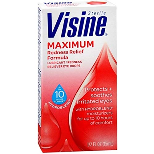 Visine Maximum Redness Relief Eye Drops 1/2 oz ( Pack of 3) (B0036B7ZYE