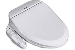 ZMJH A102 Bidet Toilet Seat, Elongated Smart Unlimited Warm Water, Vortex Wash, Electronic Heated, Warm Air Dryer, Rear and Front Wash, LED Light, Need Electricity, White, (Elongated)