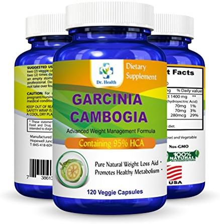 Pure Garcinia Cambogia Extract Complex (Contains 95% HCA Highest Potency ingredient) Slim Diet Max Strength Formula Reduce Appetite &amp; Lose Weight Fast All Veggie Capsules Vegan Safe 120 Veggie Caps
