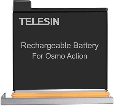 Amazon Com Telesin Large Capacity 1300mah Replacement Battery For Dji Osmo Action Camera Fully Compatible With Original Dji Osmo Action Charger Single Battery Camera Photo