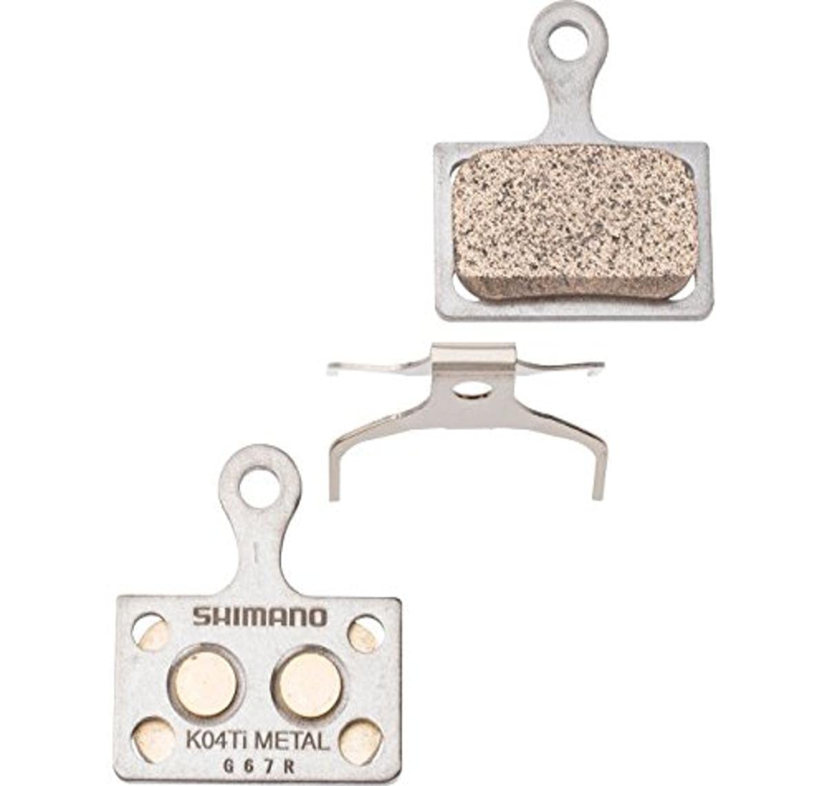 Shimano K04Ti Metal Disc Brake Pads, Grey, 1 Pair