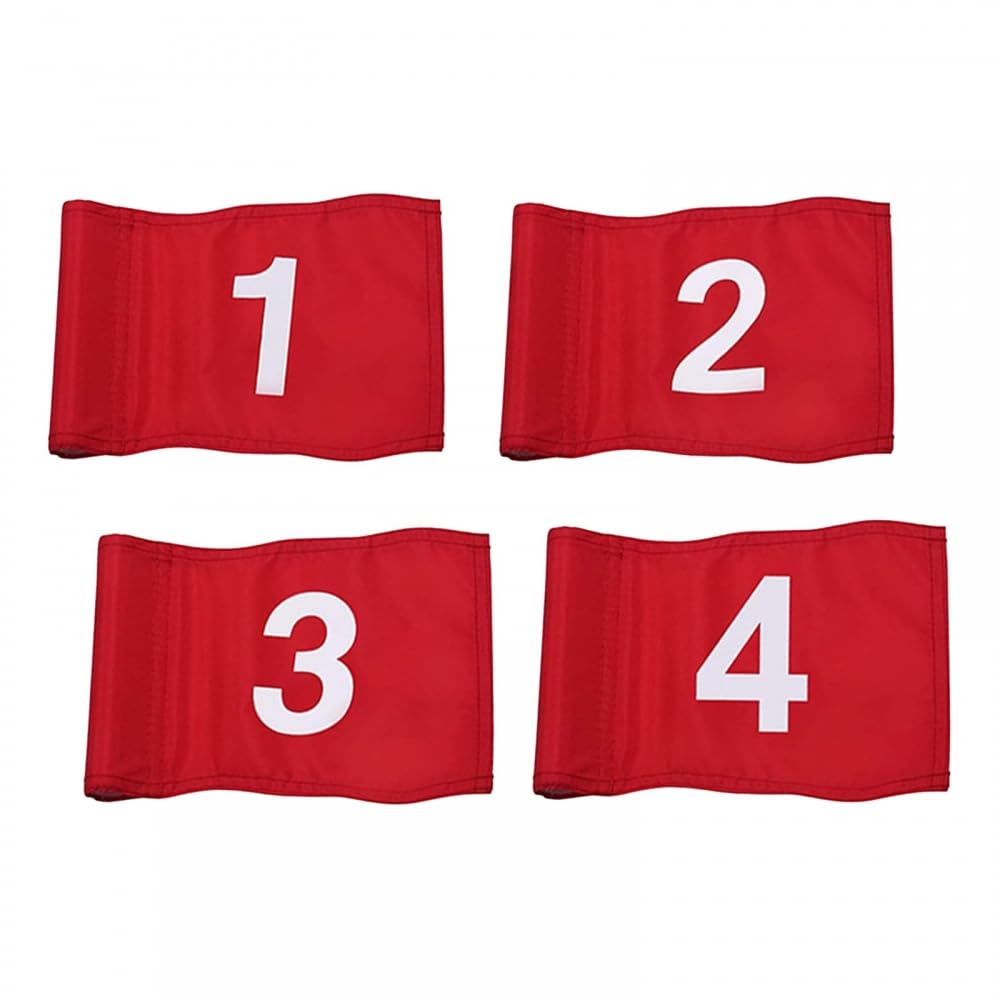 MiOYOOW Golf Flag, 4PCS Mini Flags with Tube Waterproof Golf Target Banners for Indoor Outdoor Backyard