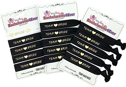 Bachelorette Party Hair Ties - 14 Pieces “TEAM BRIDE” And 1 Piece “BRIDE” Bachelorette Party Hair Ties (To Have and to Hold... Your Hair Back)
