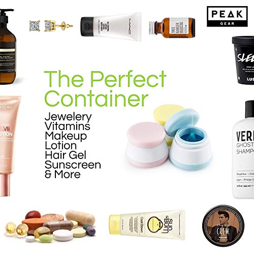 Travel Containers, Silicone Cosmetic Cream Jars - NEW DESIGN -Leak-proof, TSA Size for Toiletries (3-Jar Pack)