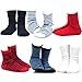 TeeHee Little Boys Basic Cotton Crew Socks 6 Pair (6-8 Years, Bright Stripe)