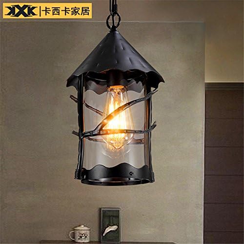 Industrial Pendant Light Country House Creative personality retro iron single head glass chandelier, diameter 380 280mm