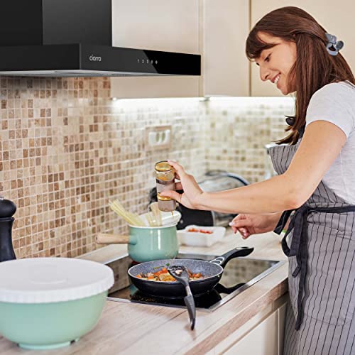 CIARRA CBCB6102 Extractor Hood 60 cm A+++ 650 m³/h – App & TouchControl – 4 Speeds + Booster – Recycling & Evacuation – Carbon Filter CBCF003 – Black