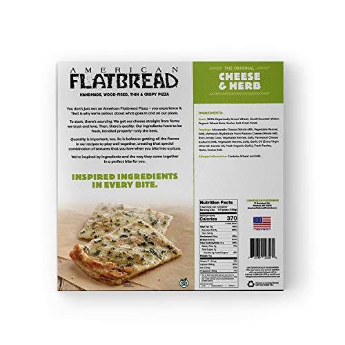 American Flatbread Frozen Premium Cheese and Herb Pizza, 13.8 oz (Pack of 6) Handmade Wood