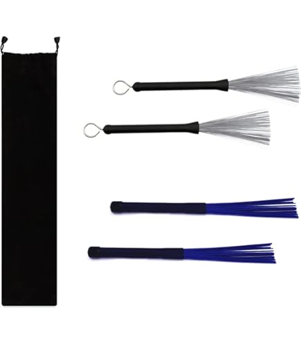 Amazon.com: 2Pcs Drum Brushes Retractable Wire Brushes with Wooden