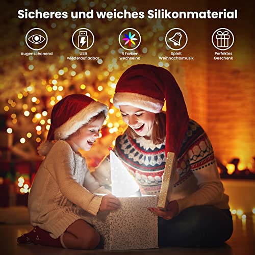 Nalezuns Nachtlicht für Kinder,Weihnachtsbaum Silikon nachtlicht mädchen, LED 7 Farben Fernbedienung Nachtlampe, Kinderzimmer Deko Spielzeug Schlaflichter baby nachtlicht Geburtstagsgeschenk