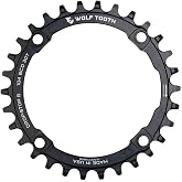 Wolf Tooth Components 104BCD 32T Chainring DropStop B Black | Wolf Tooth 32T Drop-Stop B 104 BCD Aluminum Chainring - Durable Wide/Narrow Design, Compatible with 1X Drivetrains &amp; E-Bikes