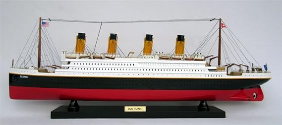 Modellschiff TITANIC, Schiffsmodell aus Holz, Handarbeit, Spantenbauweise, Modell; Länge 80 cm