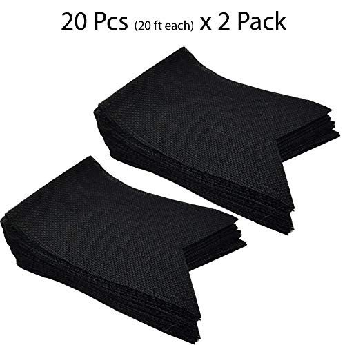 Parfair Dessin 40 Pcs Stiffened Swallowtail Flag Bunting Burlap Banner PreStringed No DIY Garland Decoration for Holidays Camping Halloween Christmas 40 Feet (Black, Flag 1) - Thumbnail 7