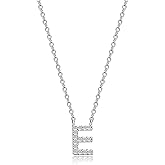 KICKGY Initial Necklaces for Women, Dainty Silver Letter Necklace Sterling Silver Personalized CZ Initial Necklace Cute Monogram Name Necklace Simple Silver Necklace for Women Trendy Silver Jewelry