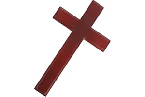 Generic Handheld Wooden Cross Handcrafted Prayer Crucifix for Worship and Halloween Cosplay Portable Solid