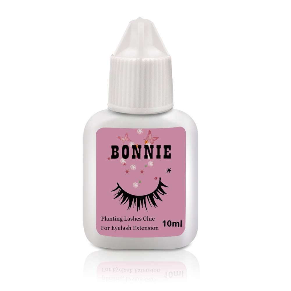 Eyelash Extension Glue for both Self and Professional Applications|Tasteless Non-Stimulating | 3-5 Sec Drying Time | Retention 20-25 Days | Sensitive Black Eyelash Glue by Bonnie, 10ml