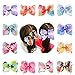 ALinmo Baby Girl's Clips 6in Sparkling Rhinestones Large Grosgrain Ribbon Boutique Rainbow Hair Bows Clips For Baby Girls Teens Toddlers