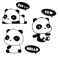 Kentop Cute Panda Bear Light Switch Decal Vinyl Wall Decal Sticker Art Living Room Wall Sticker for Kids Room Home Window Decoration