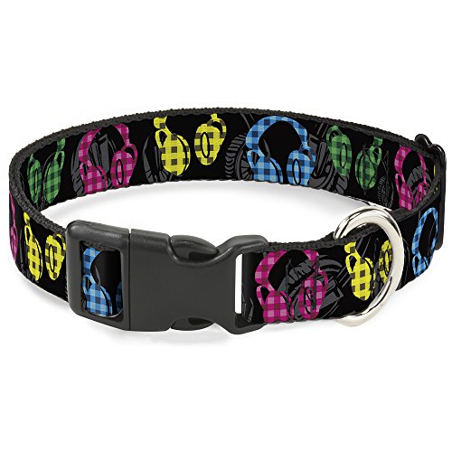 Buckle-Down PC-W30813-L Plastic Clip Collar, Headphones, 1" Wide-Fits 15-26" Ne…