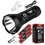 Klarus G35 2000 Lumens CREE XHP35 HI D4 LED 1000 Meters Tactical Flashlight With 3x 18650 Rechargeable Batteries with SKYBEN USB Light,Charging Cable,O-ring and USB Cable