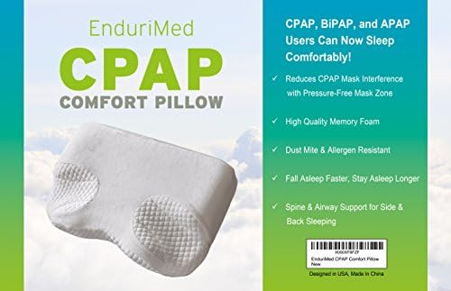 Pillow For CPAP, BiPAP, APAP Machine Users - Comfort for Side, Back, &amp; Stomach Sleepers to Reduce Face &amp; Nasal Mask Pressure &amp; Air Leaks - Contour Memory Foam For Neck &amp; Spine Alignment