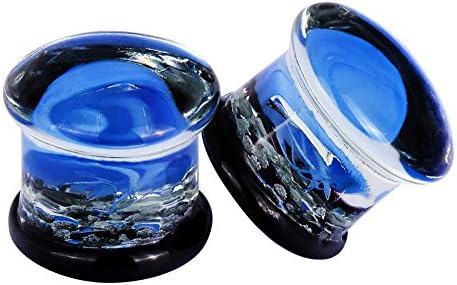 Lianrun 1Pair Luminous Blue Jellyfish Ear Plugs Expander Tunnels Stretcher Size 9/16