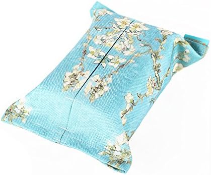 CountyLinen Cotton Tissue Box Cover Paper Napkins Holder Home Decor- Oil Painting Almond Blossoms
