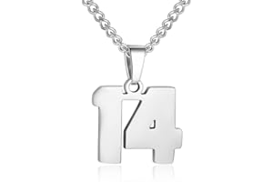 SUSOOK Number Necklace for Boy Silver Athletes Number Chain Stainless Steel Charm Pendant Personalized Sports Jewelry for Men Basketball Baseball Football