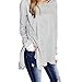 Clearance! ZOMUSA Women Black and White Stripes Loose Pullover Long Sleeve Stripe Shirt Tops Blouse (XL, White)