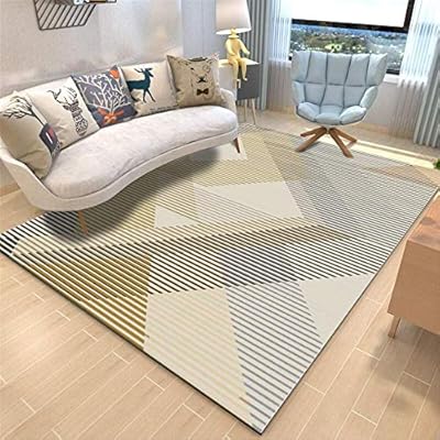 Sylbf Modern Traditional Living Room Rug Yellow Fine Grain 7mm
