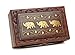 STORE INDYA Christmas Thanksgiving Gifts Decorative Wooden Jewelry Trinket Holder Keepsake Storage Box Organizer with Intricately Hand Carved Elephant Brass Inlay & Velvet Interior