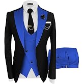 Wangyue Mens Suit 3 Piece Slim Fit Suits for Men Wedding Prom Tuxedo Formal Business