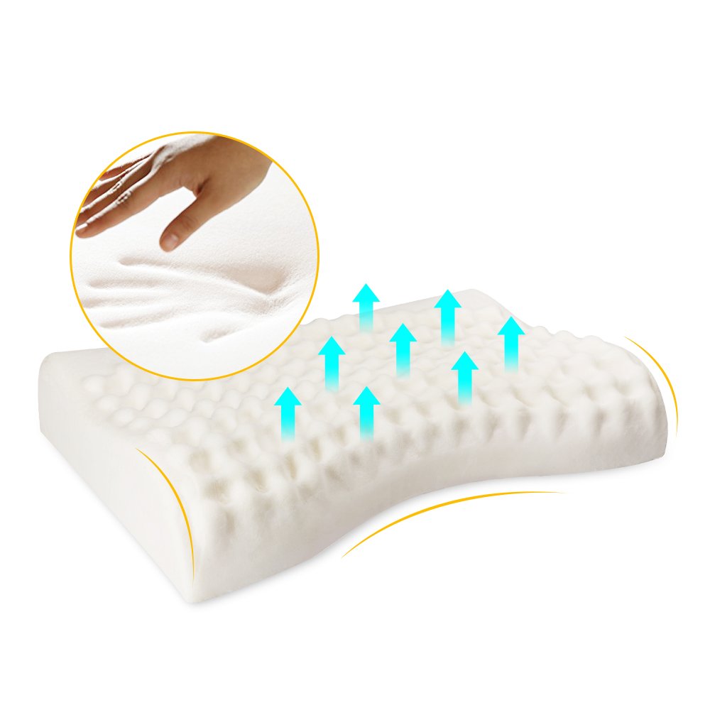 NURSAL Contour Memory Foam Pillow, Hypoallergenic Neck Optimum Support