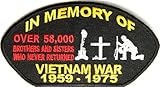 In Memory of Vietnam Cap Patch - By Ivamis Trading - 5x2.75 inch